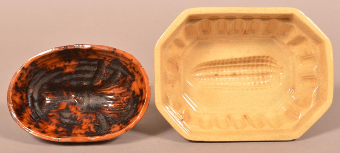 Two Antique Pottery Food Molds. (1 of 3)
