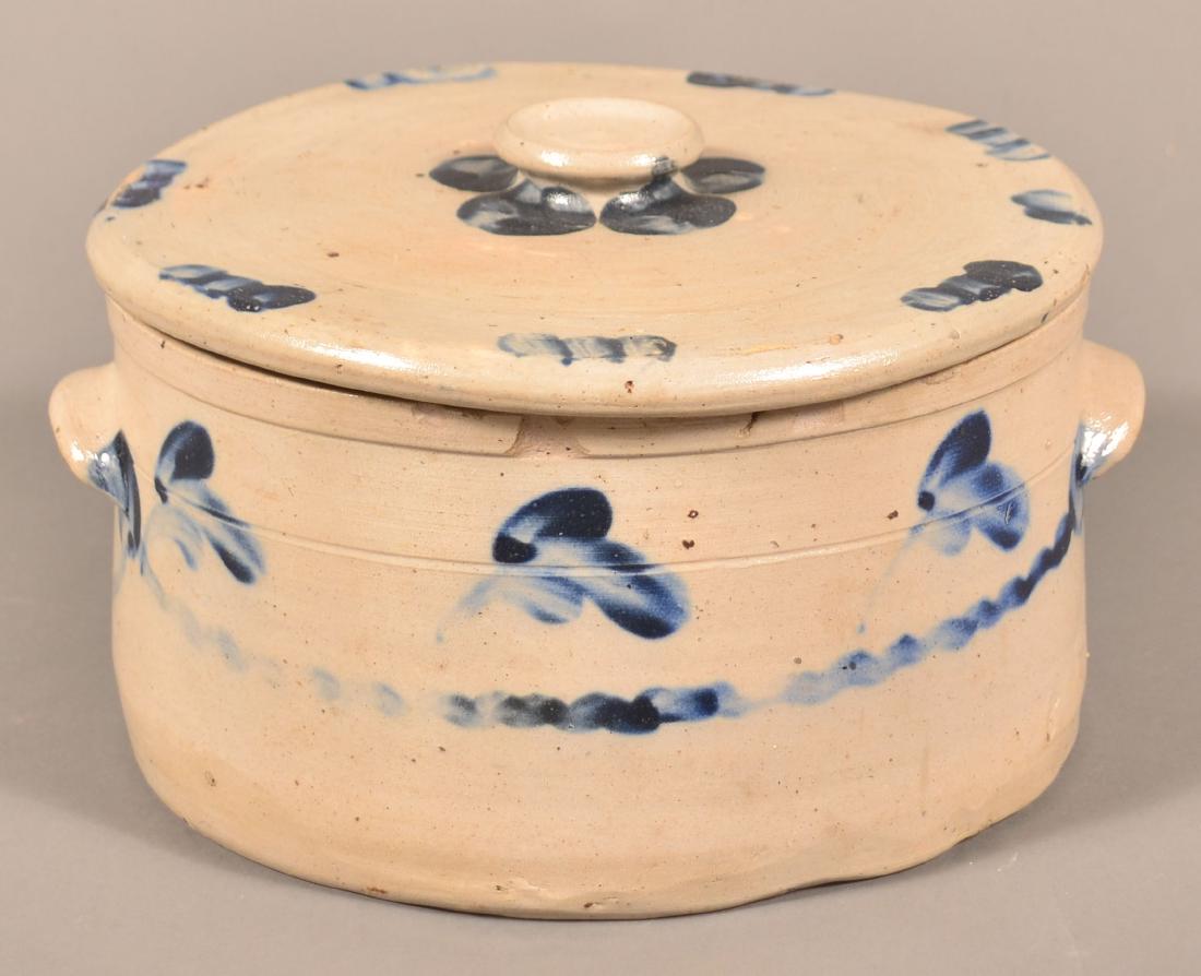 Unsigned Baltimore, MD Stoneware Covered Cake Crock. (1 of 5)