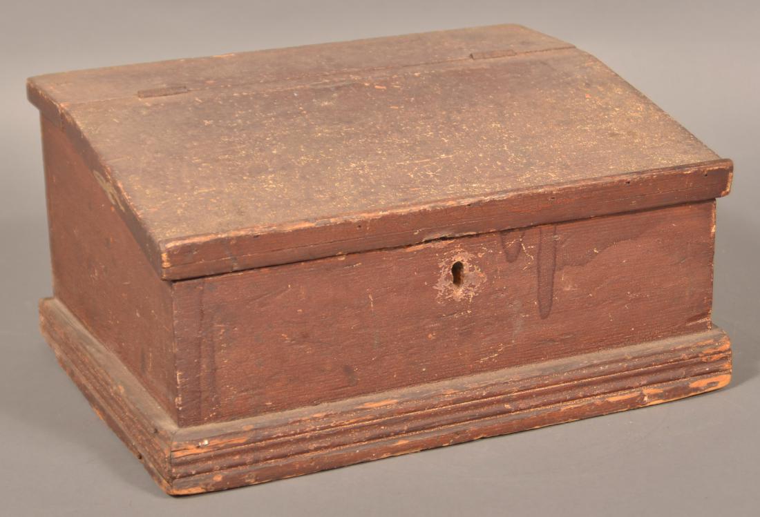 Pennsylvania 19th Century Softwood Slant-lid Box. (1 of 4)