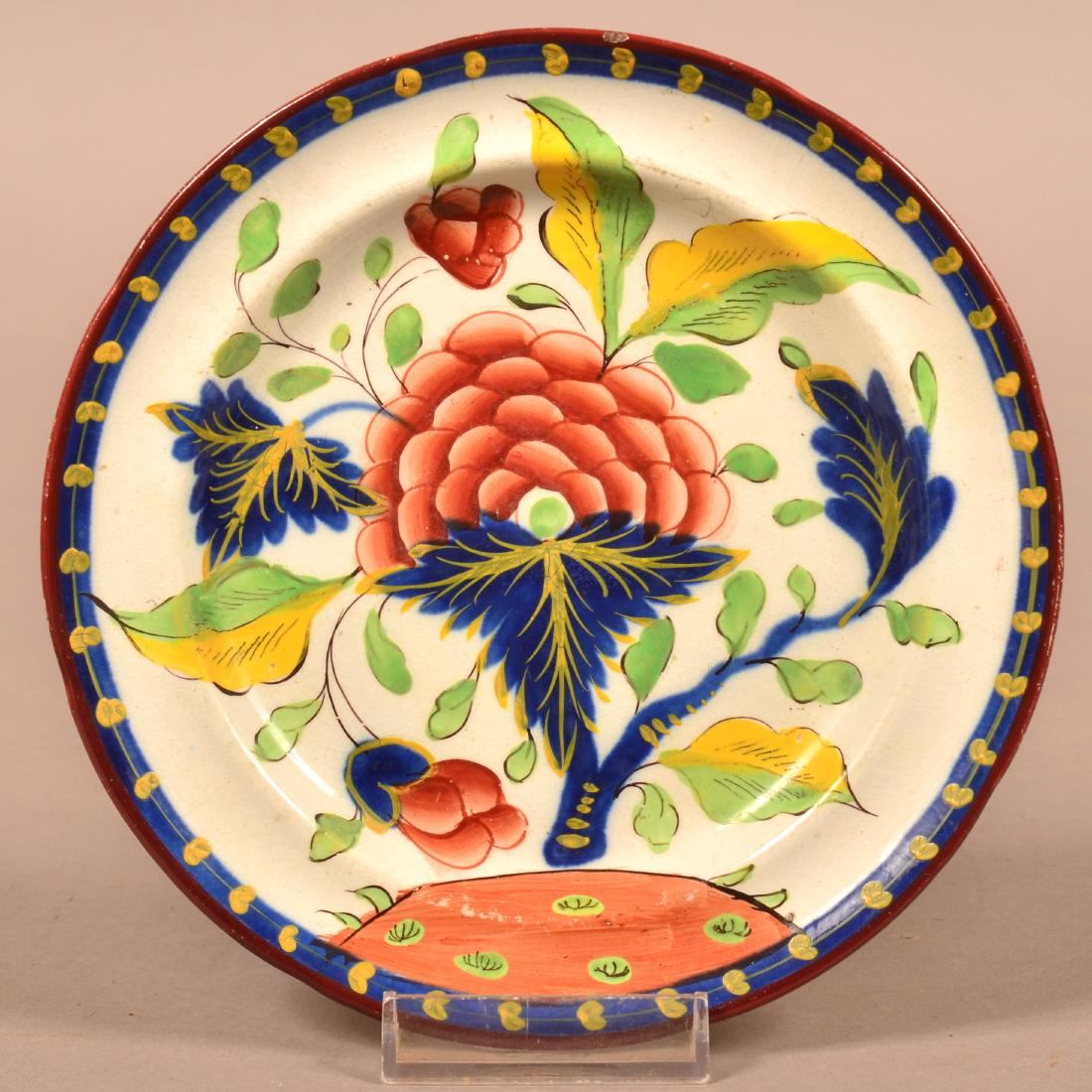 Gaudy Dutch Soft Paste China Grape Pattern Plate. (1 of 2)