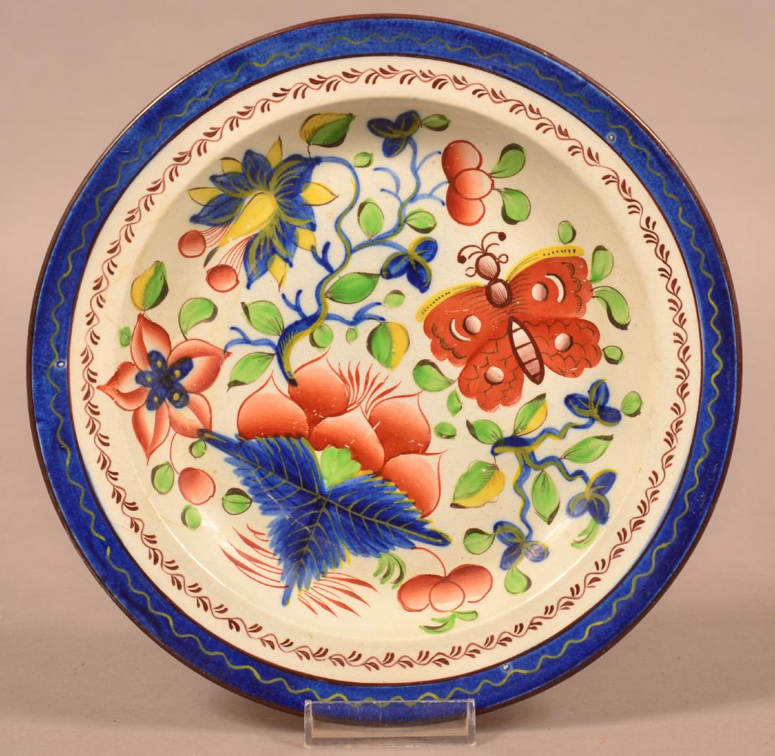 Gaudy Dutch Soft Paste China Butterfly Pattern Plate. (1 of 2)