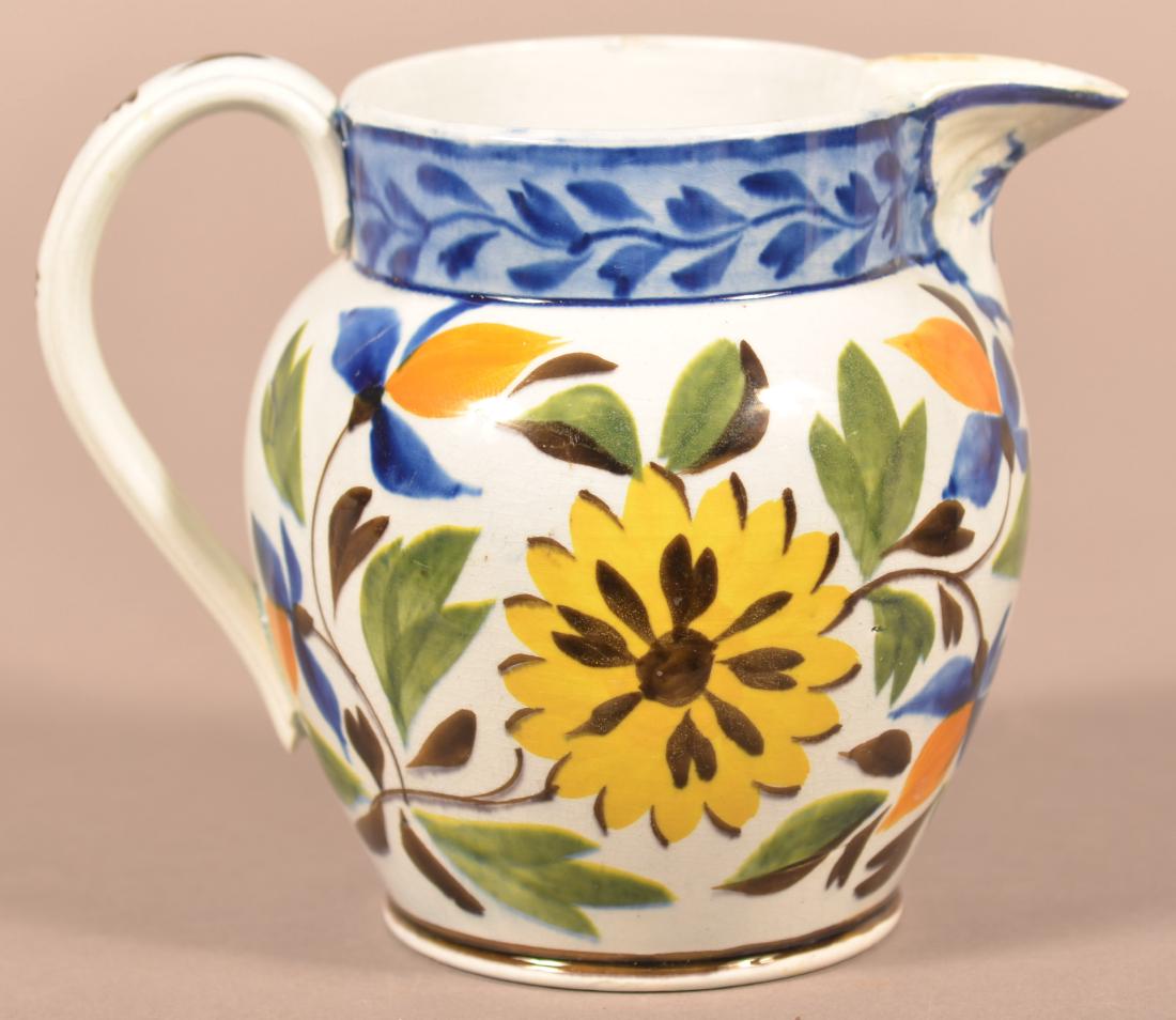 Leeds Soft Paste Polychrome Cream Pitcher. (1 of 4)