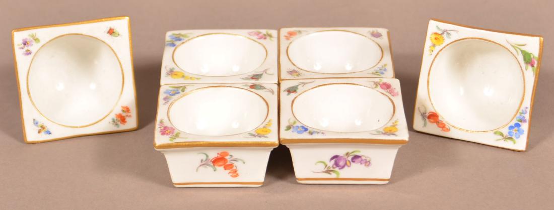 Set of Six Meissen Porcelain Floral Decorated Salt (1 of 3)
