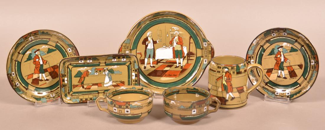 Seven Pieces of Buffalo Pottery Deldare Ware. (1 of 1)