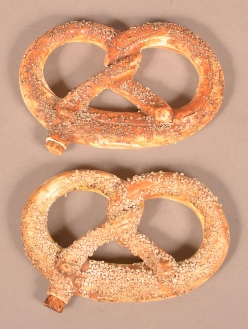 Two Antique China Pretzel Form Flasks. (1 of 2)