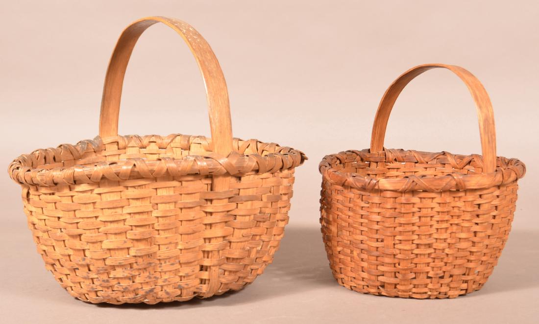 Two Circular Woven Oak Splint Baskets. (1 of 2)