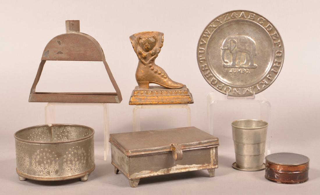 Six Various Pieces of Antique Tin and Metal. (1 of 2)