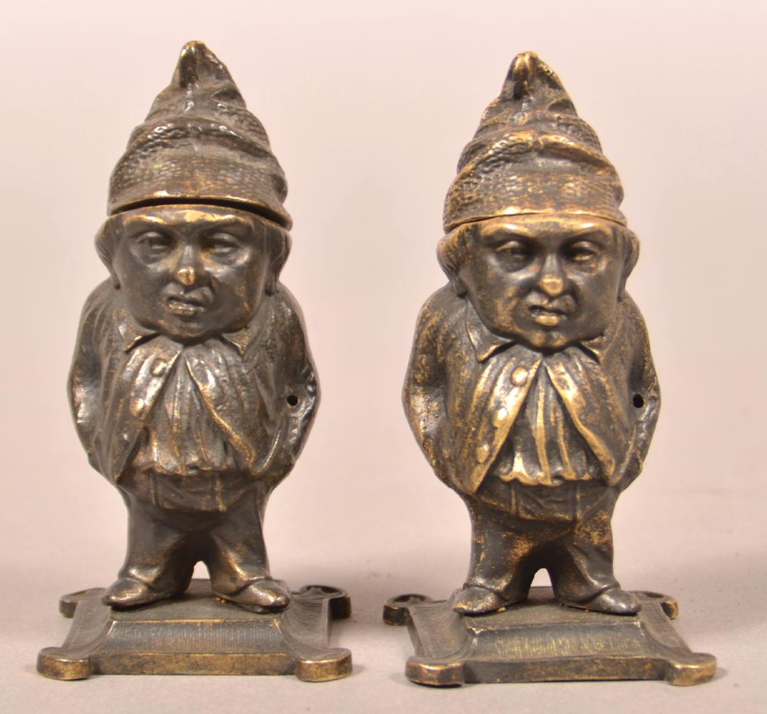 Two Antique Cast Brass Knome Match Safes. (1 of 4)