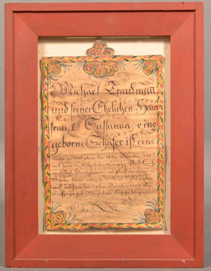 Fraktur Attributed to Heinrich Engelhard. (1 of 4)