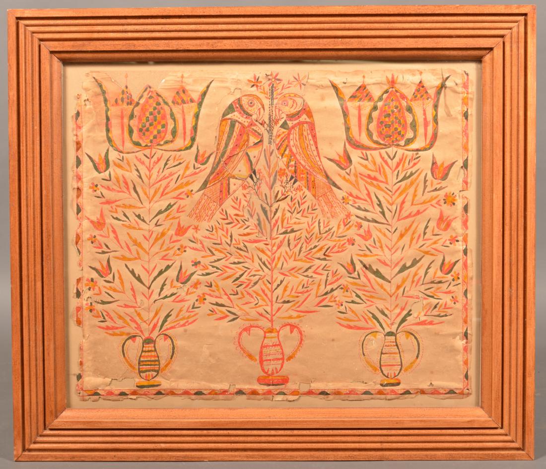 Pennsylvania Fraktur Watercolor Drawing. (1 of 7)