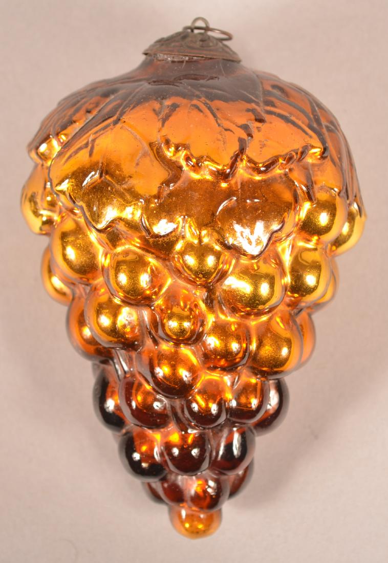 6" German Amber Glass Cluster of Grapes Kugel. (1 of 4)