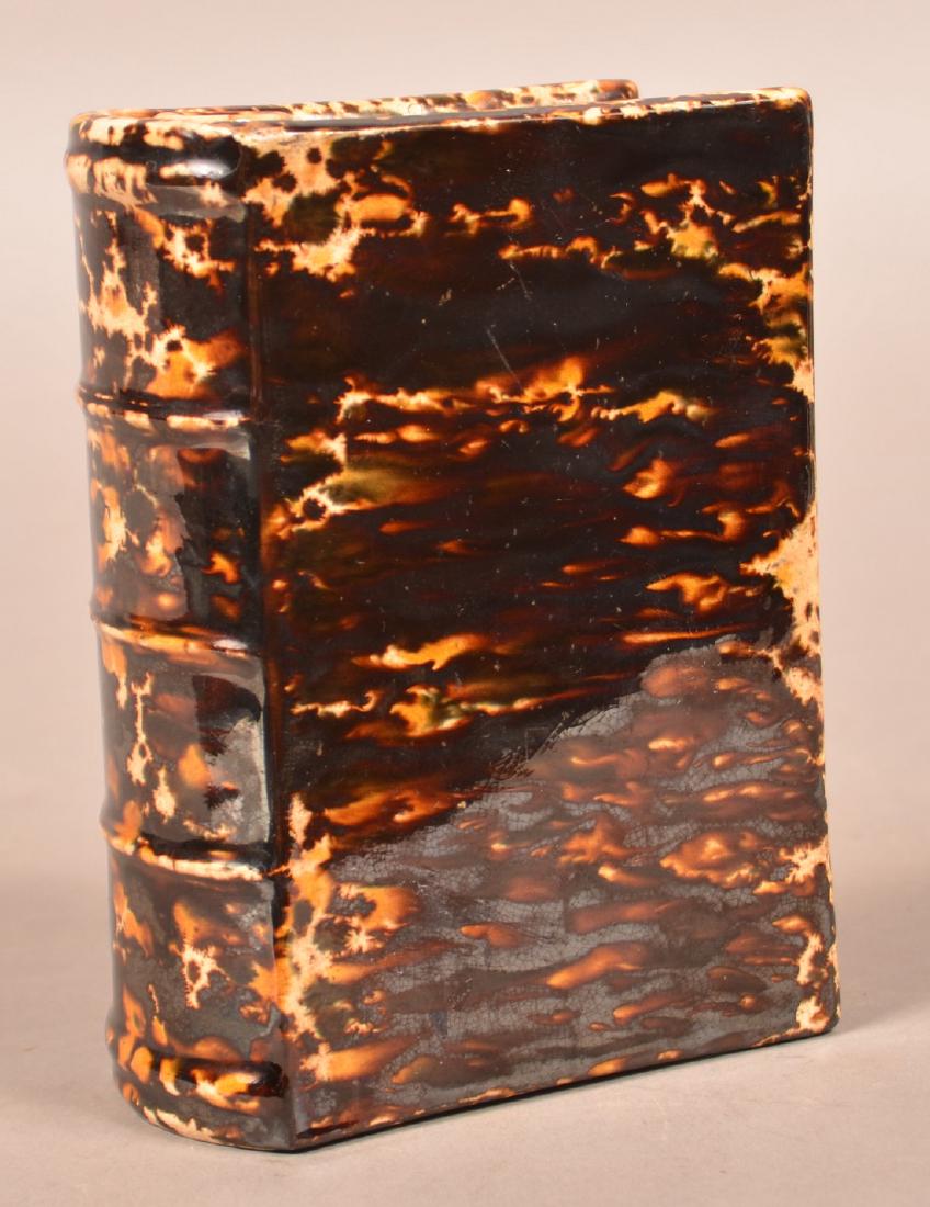 Rockingham Yellowware Book Form Flask. (1 of 3)