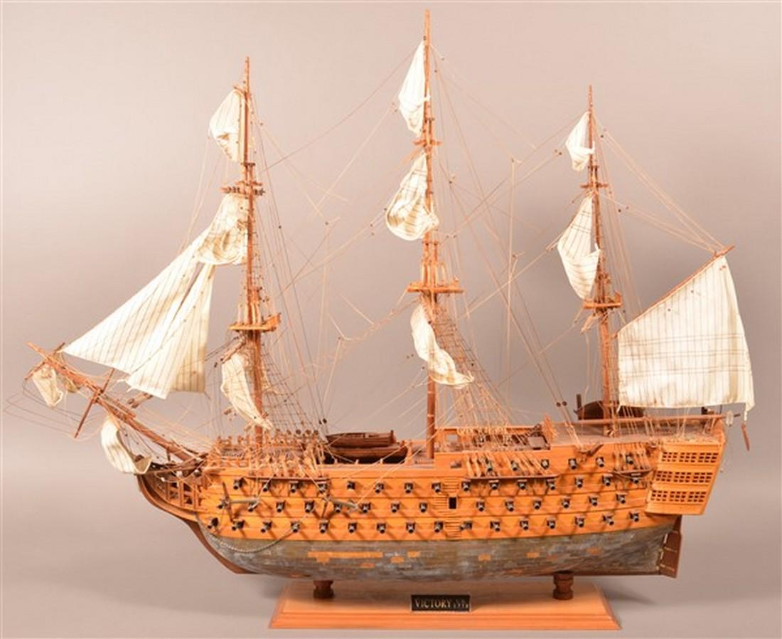 Vintage Wooden Spanish Galleon Ship Model. (1 of 6)