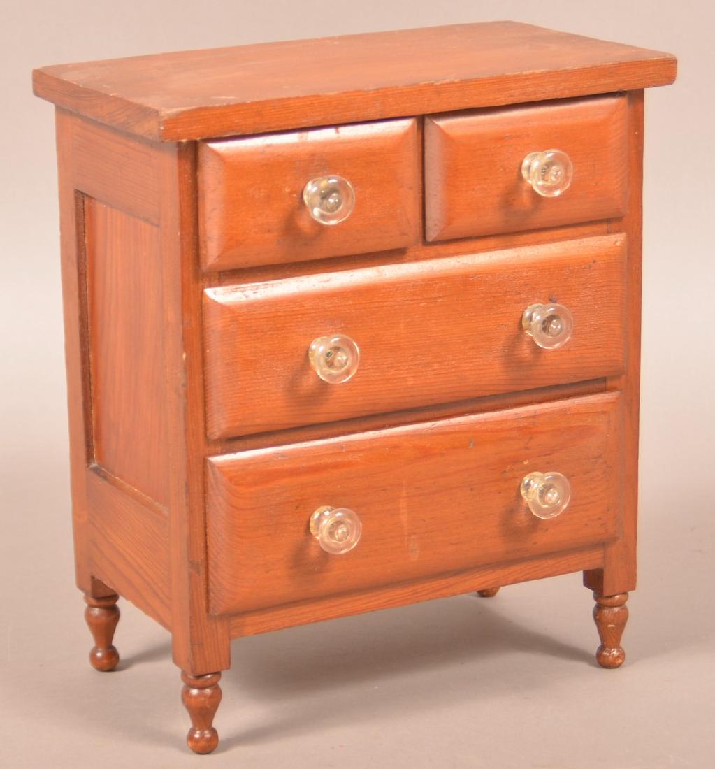 Sheraton Softwood Miniature Chest of Drawers. (1 of 3)
