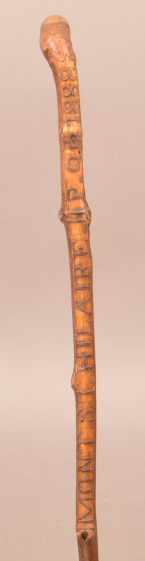 Carved Cane "MONT S.T. HILLAIRE. P.Q. 1888". (1 of 3)