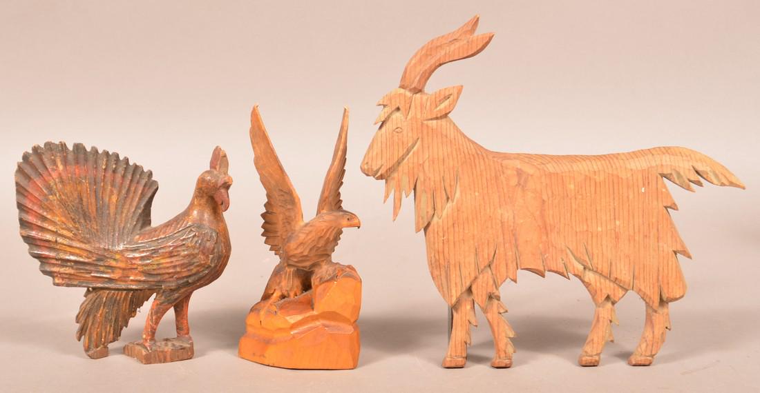 Three Various Antique/Vintage Wood Carvings. (1 of 2)