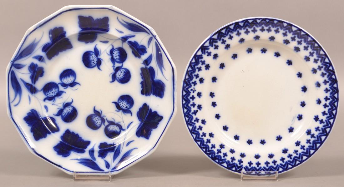 Two Flow Blue Ironstone China Plates. (1 of 1)