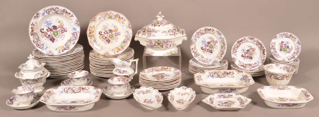 74 Pcs Purple Transfer Ironstone "Aurora" China. (1 of 1)