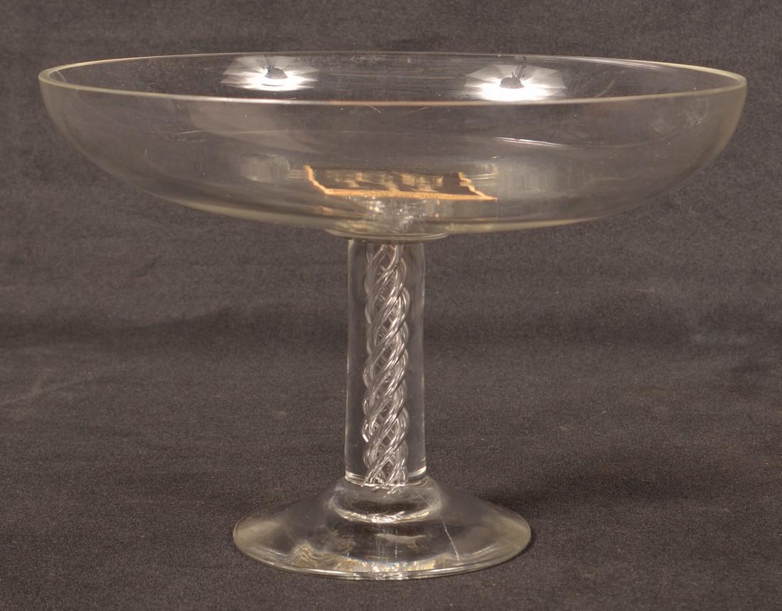 Colorless Glass Compote with Air Twist Stem. (1 of 2)