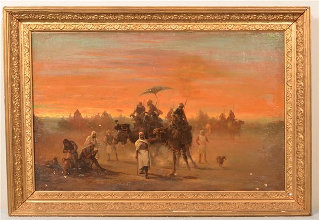 E. Zamacois Orientalist Scene Oil on Canvas. (1 of 4)