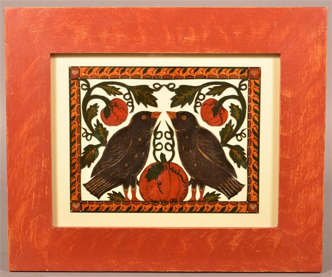 Gwen A. Foltz, 1993 Watercolor Scherenscnitte. (1 of 2)