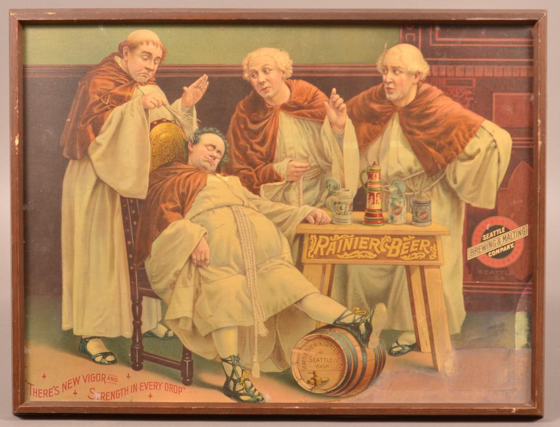 Rainier Beer Color Lithograph Advertising. (1 of 2)