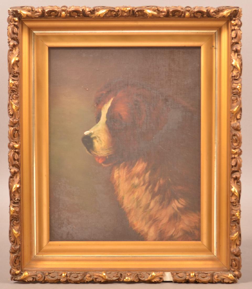 Oil on Canvas Saint Bernard Painting. (1 of 3)