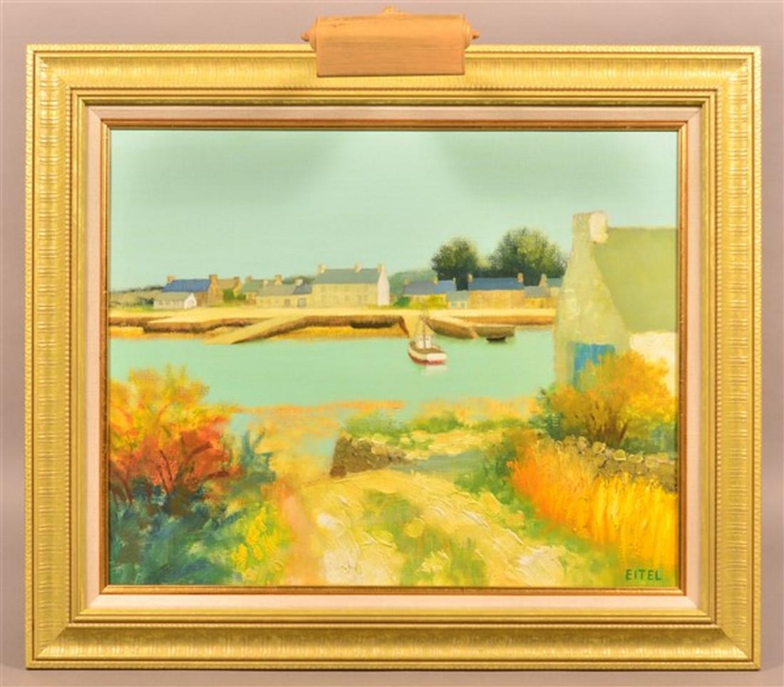 Jacques Eitel Oil on Canvas Landscape Painting. (1 of 4)