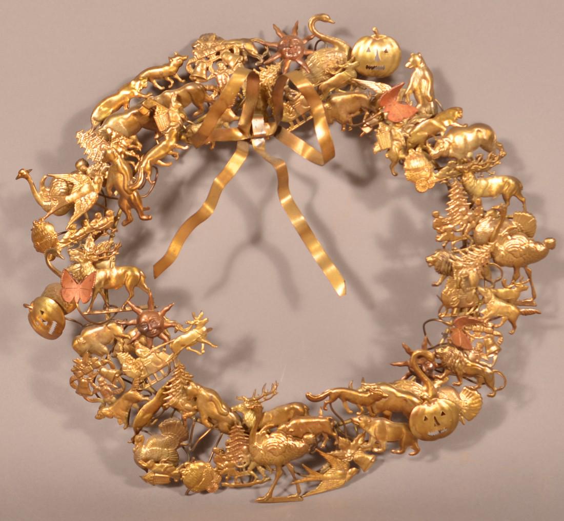 Vintage Pressed Tin "All Holidays" Wreath. (1 of 3)