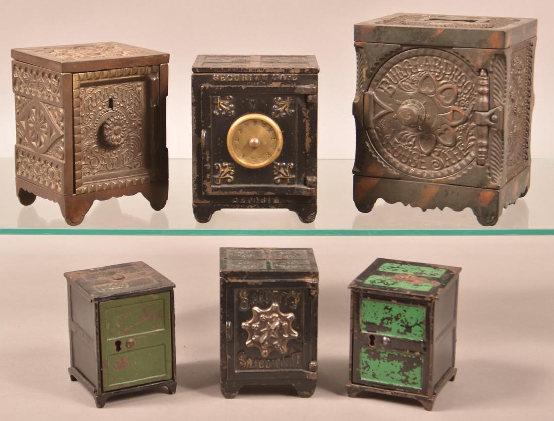 Six Various Cast Iron Safe Still Banks. (1 of 3)