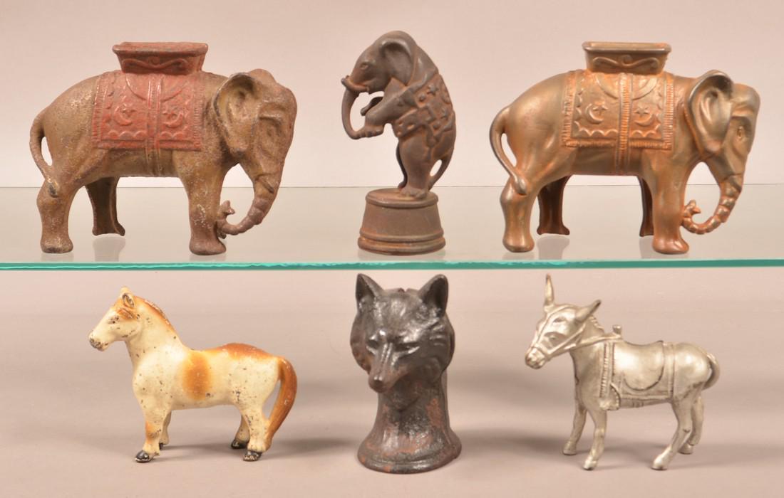 Six Various Cast Iron Animal Figure Still Banks. (1 of 2)
