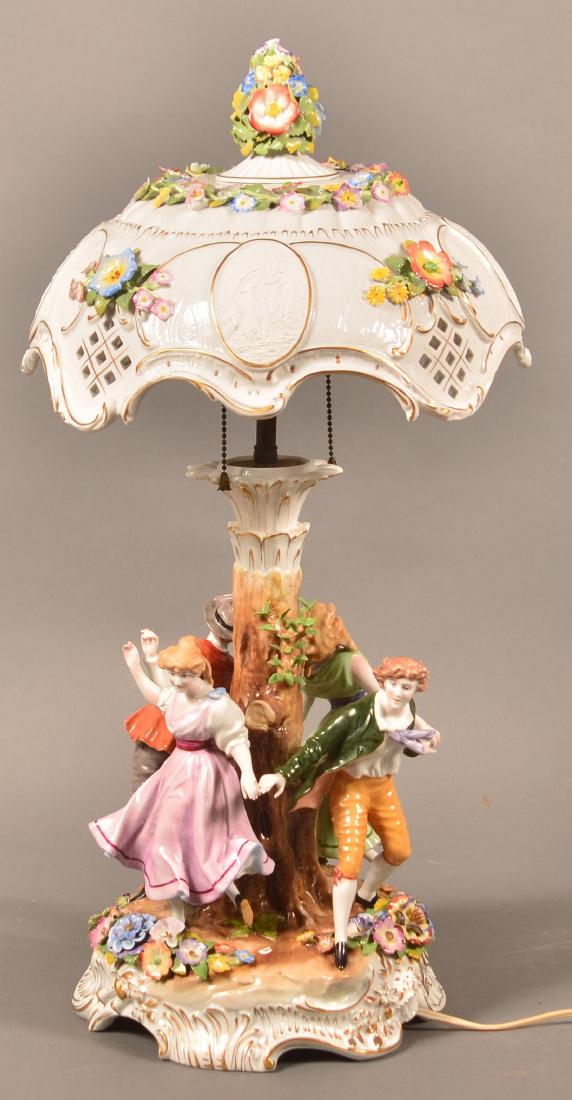 Von Schierholz German Porcelain Figural Lamp. (1 of 10)