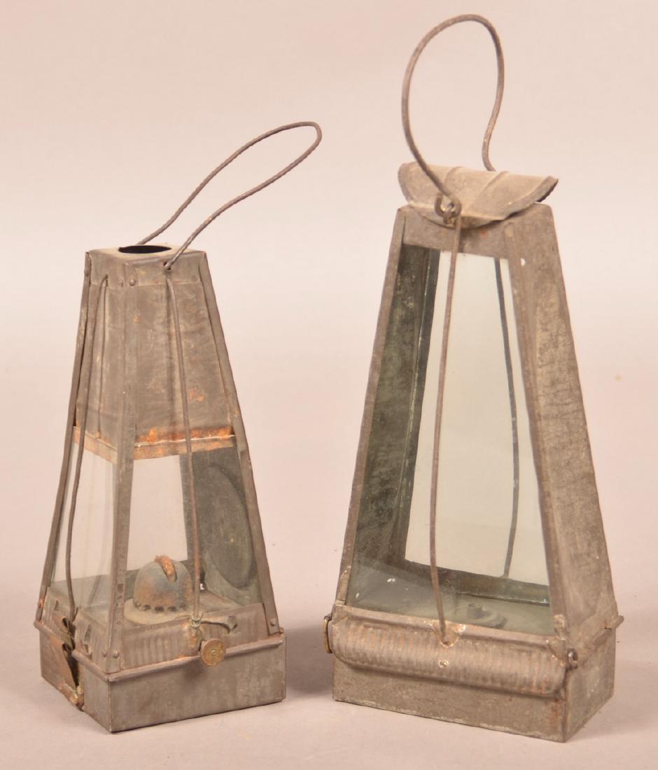 Two 19th Century Tin Fluid Lanterns. (1 of 2)