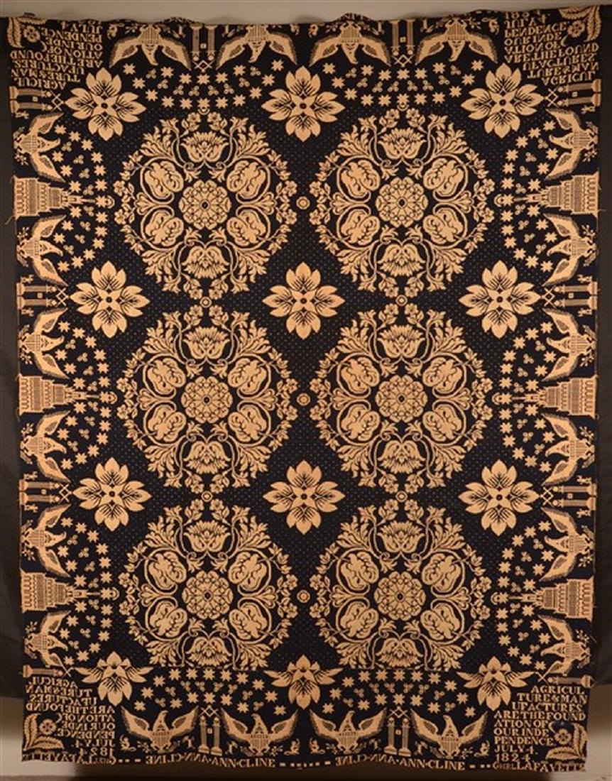 Gnr. La Fayette 1824 Masonic Coverlet. (1 of 6)