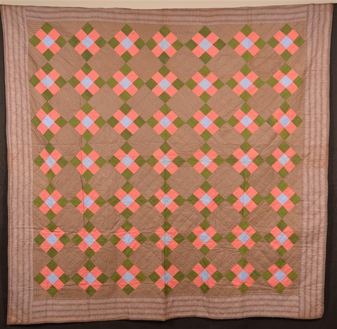 Antique/Vintage Nine Patch Pattern Quilt. (1 of 4)