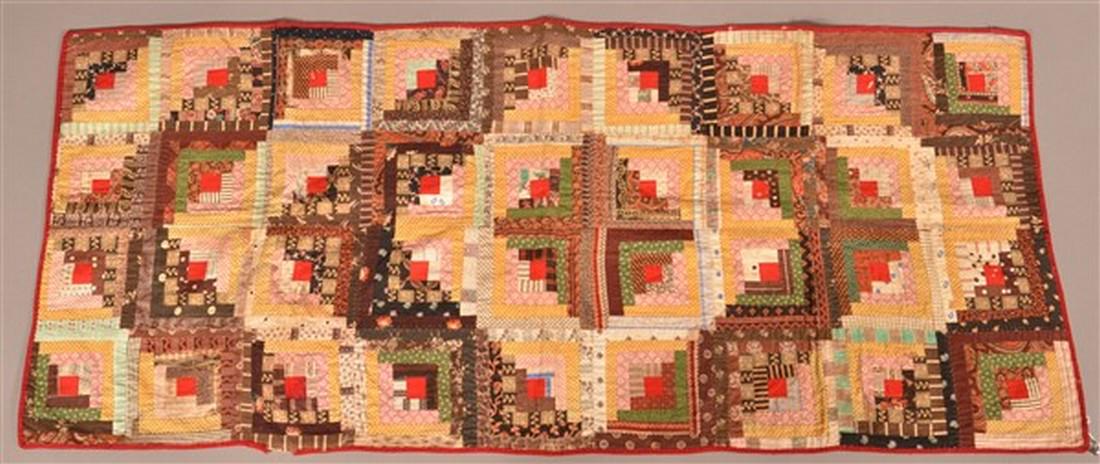 Antique Log cabin Pattern Patchwork Sham. (1 of 3)
