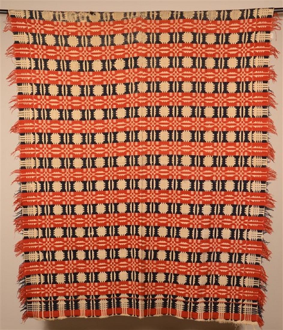 PA Overshot Geometric Pattern Coverlet. (1 of 2)