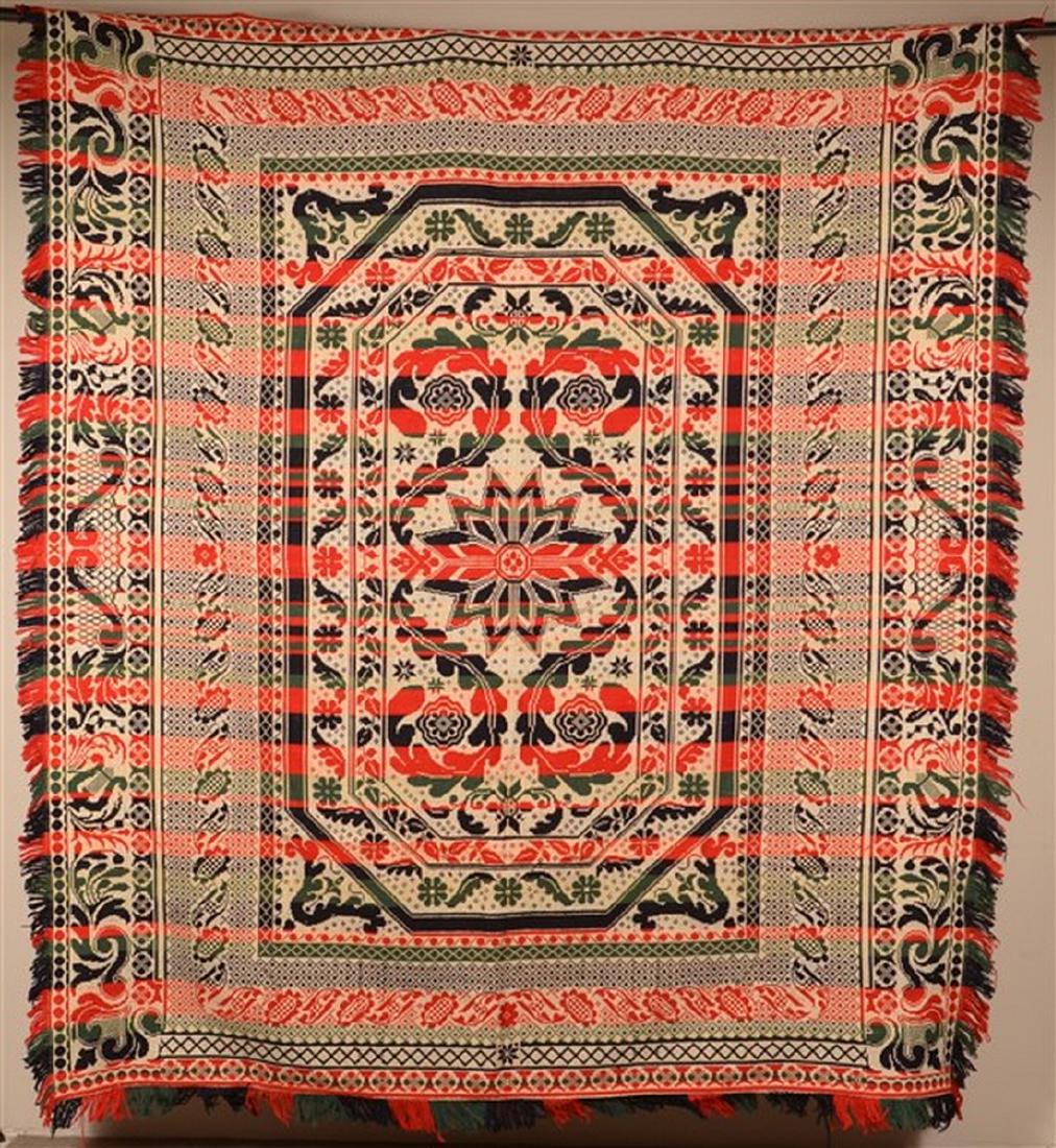 Four Color Single Part Jacquard Coverlet. (1 of 4)