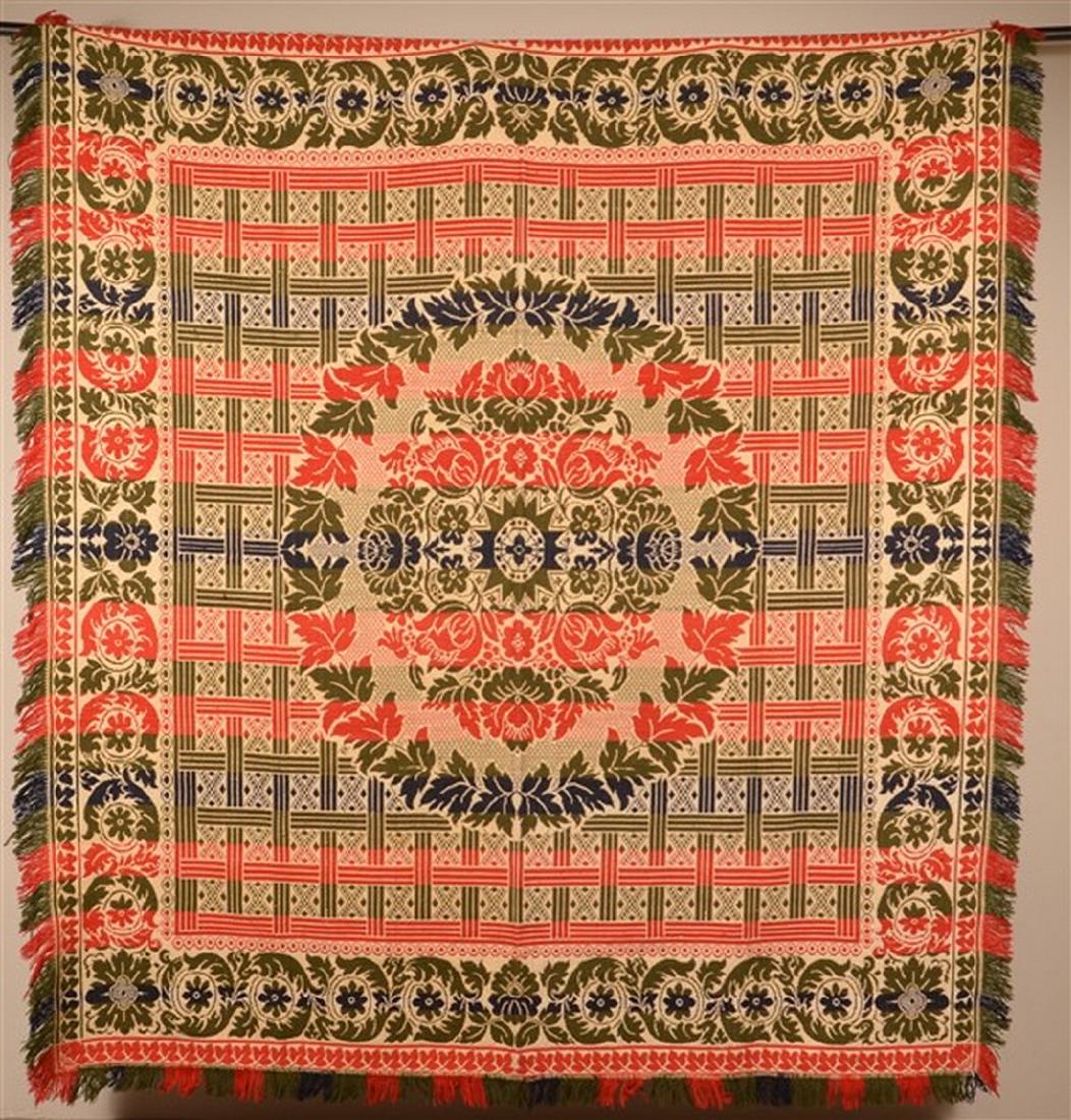 Four Color Single Part Jacquard Coverlet. (1 of 3)