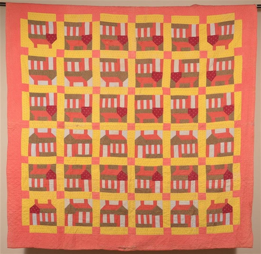 Antique Schoolhouse Pattern Patchwork Quilt. (1 of 4)