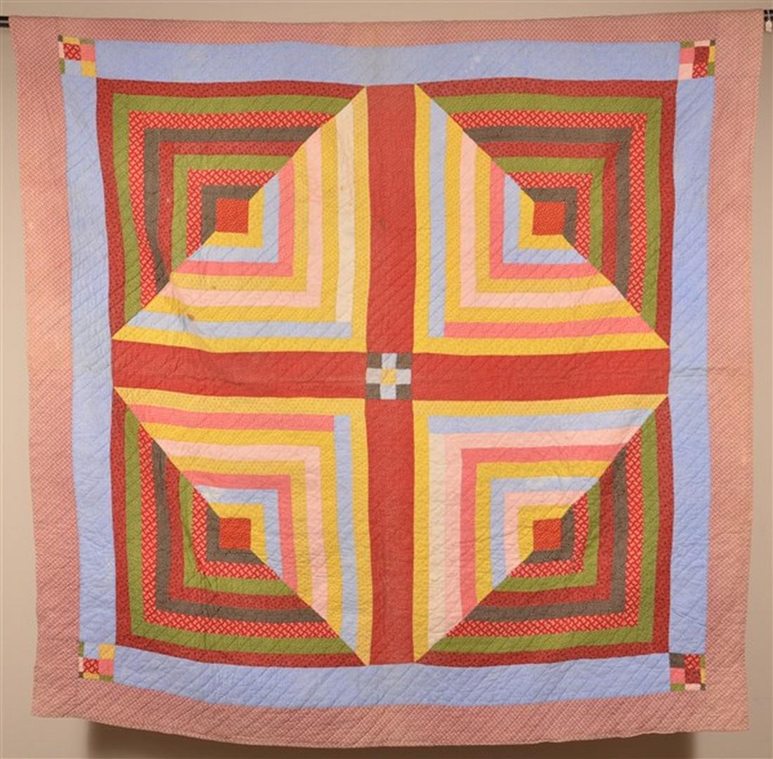 Rare Double-Sided Geometric Patchwork Quilt. (1 of 3)