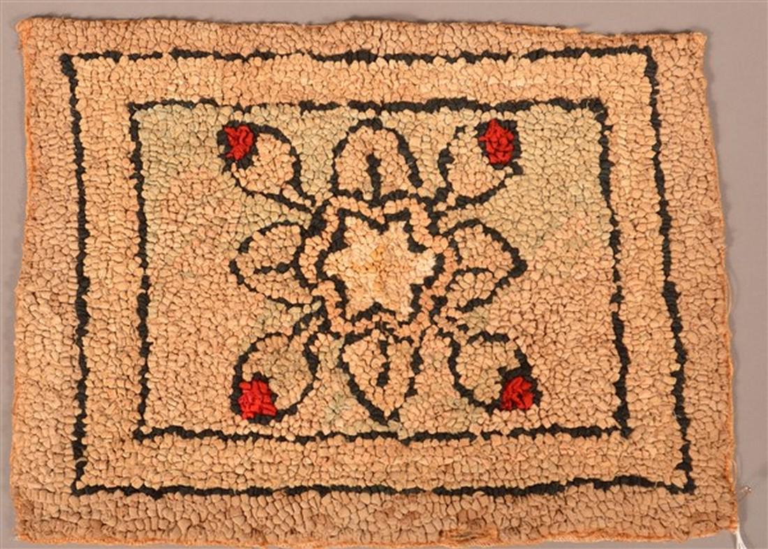 Antique Floral Design Hooked Matt. (1 of 2)