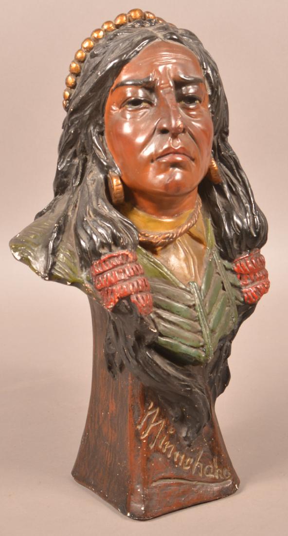 Chalkware/Plaster "Minnehaha" Bust. (1 of 2)