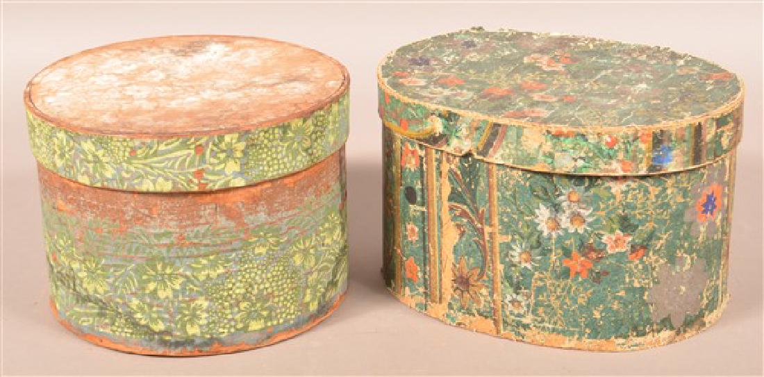 Two 19th Century Wallpaper Covered Boxes. (1 of 10)