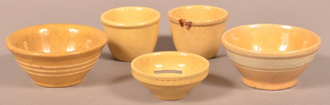 Five Pieces of Antique/Vintage Yellowware. (1 of 2)