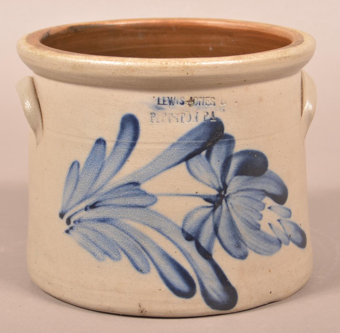 Lewis Jones, Pittston, PA Stoneware Crock. (1 of 3)