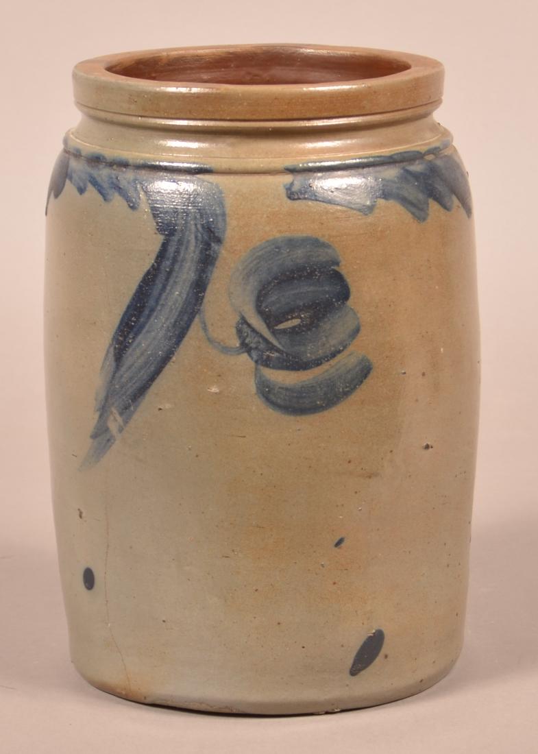 One Gallon Stoneware Jar Attributed to Remmey. (1 of 3)