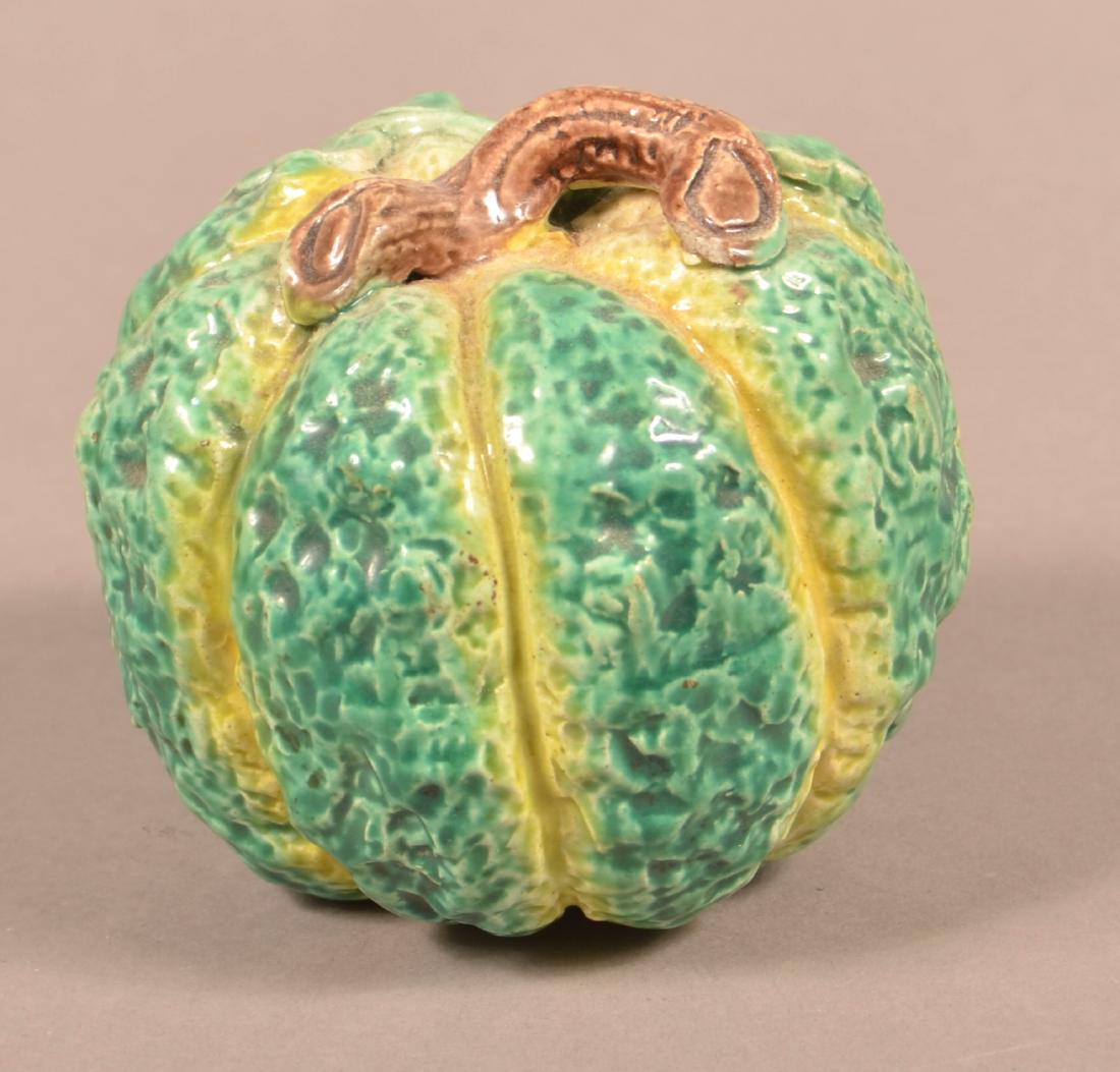Rare Majolica Pumpkin Form Still Bank. (1 of 3)