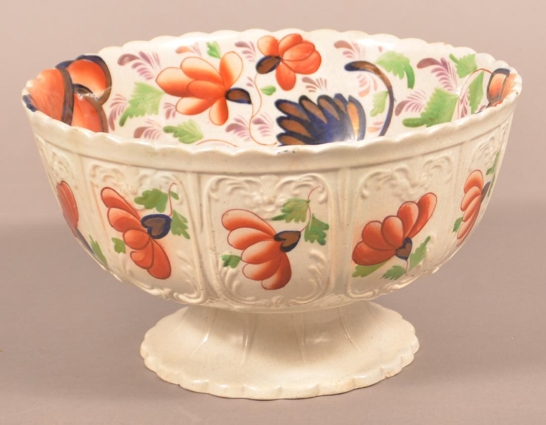 Large Gaudy Welsh Grape Pattern China Compote. (1 of 3)