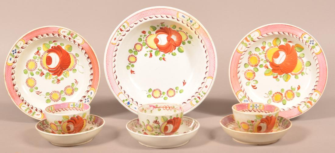 Nine Pieces of Kings Rose Soft Paste China. (1 of 2)